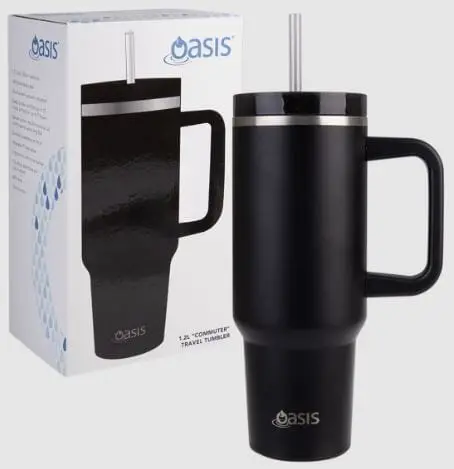 1.2L Matte Black Commuter Tumbler – Double-Wall Insulated By Oasis 1
