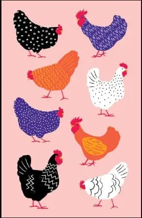 Allgifts Australia Premium Tea Towel – Bright Hens Farmhouse Design 1