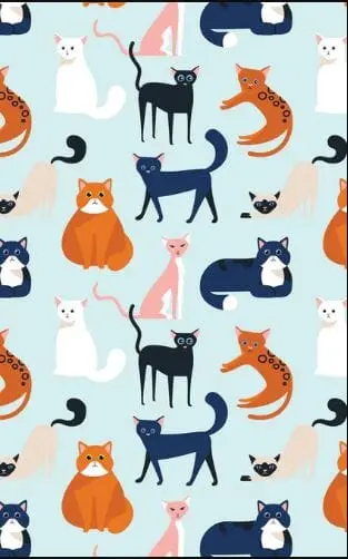 Allgifts Australia Soft Cotton Tea Towel – Colourful Cats Pattern 1