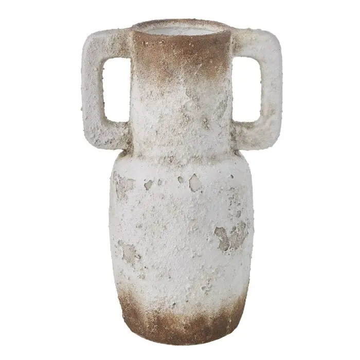 Amalfi Distressed Two-Tone Ceramic Vessel – Rustic Handmade Planter Or Bowl 1
