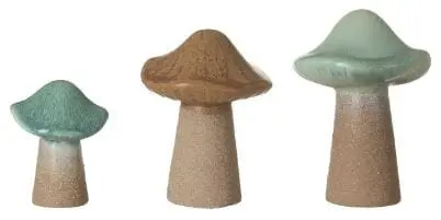 Amalfi Enoki Mushroom Decorative Sculptures – Trio Of Handcrafted Resin Figurines 1