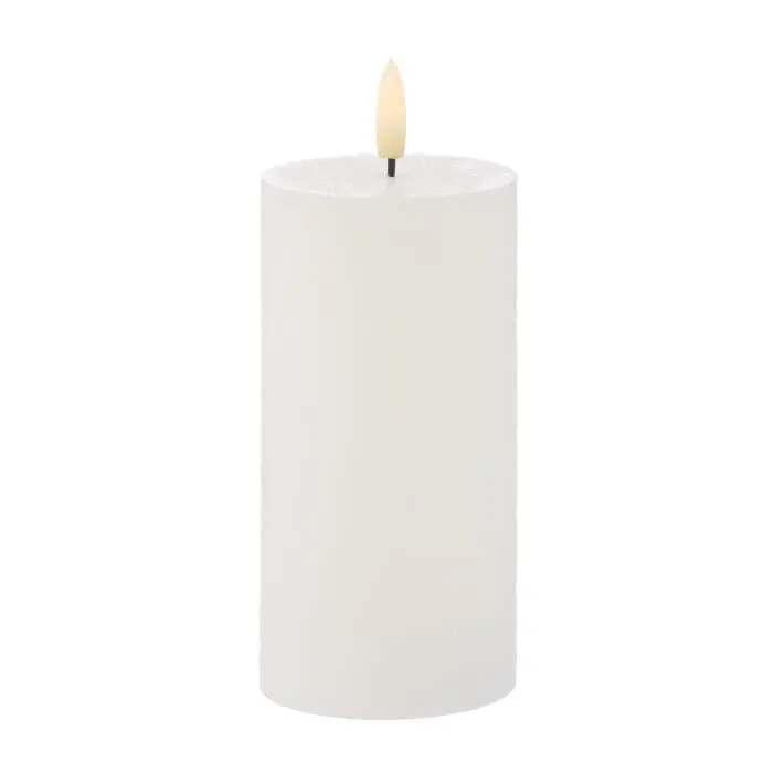 Amalfi Hughe Led Flickering Pillar Candle – Rustic White (7.5Cm Diameter × 15Cm Height) 1