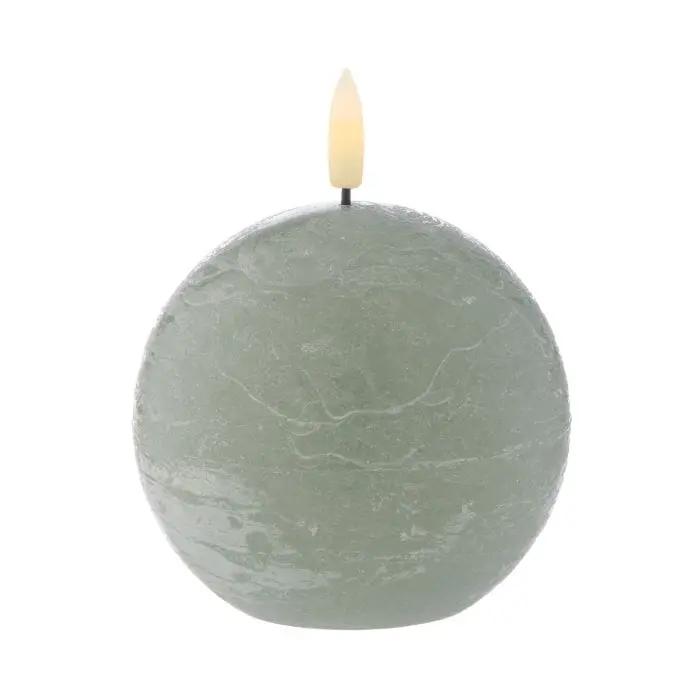 Amalfi Hughe Rustic Green Led Spherical Candle – Realistic Warm Glow (10 × 10 × 9 Cm) 1