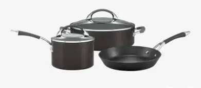 Anolon Endurance+ 3-Piece Cookware Set – 18 Cm Saucepan, 28 Cm Saucier, 24 Cm Skillet 1