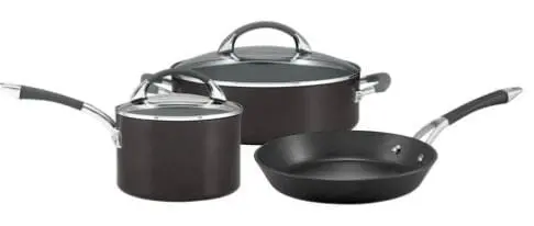Anolon Endurance+ 3-Piece Heavy-Duty Cookware Set – Pfoa-Free Non-Stick 1
