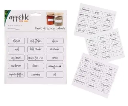 Appetito Herb & Spice Label Kit – 45 Self-Adhesive Organizational Tags 1