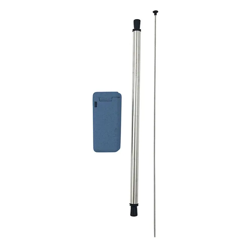 Avanti Blue Collapsible Stainless Steel Reusable Straw With Storage Box 1