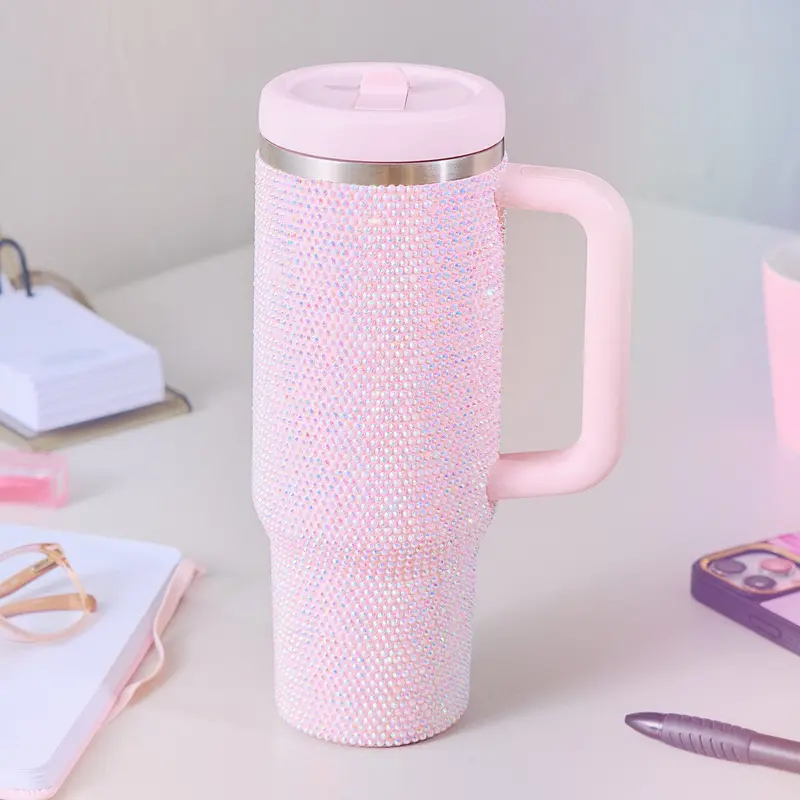 Avanti Hydroquench 1L Insulated Tumbler – Luxe Pink With Two Interchangeable Lids 1