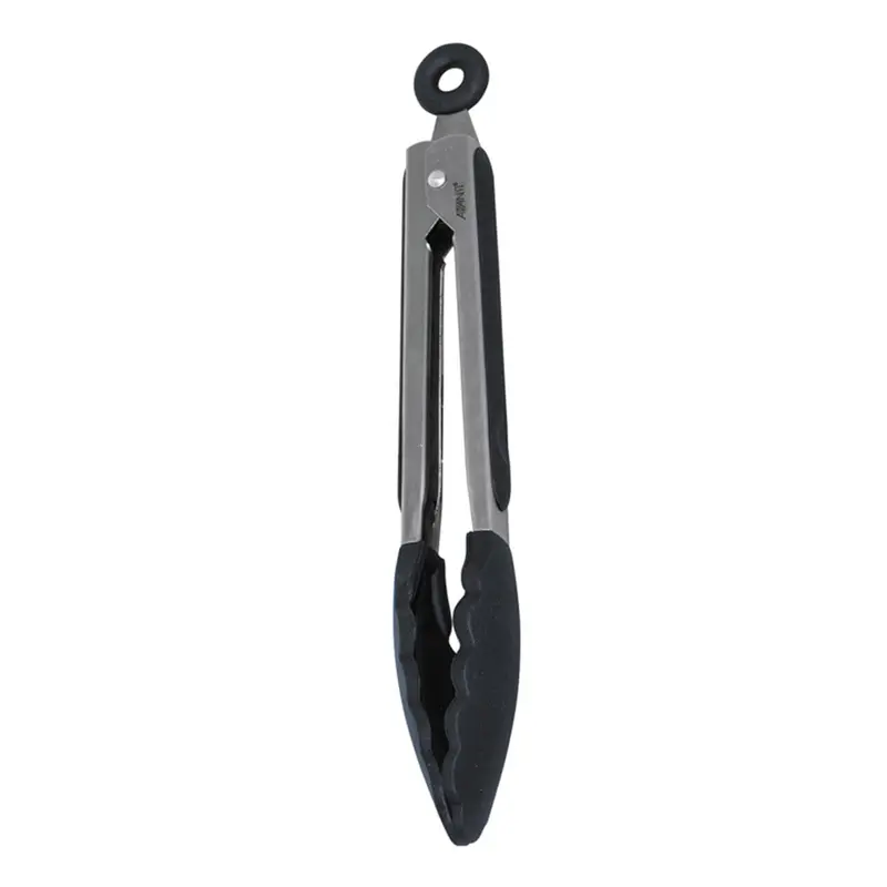 Avanti Silicone-Coated Stainless Steel Tongs – 23 Cm, Black Ergonomic Handle 1