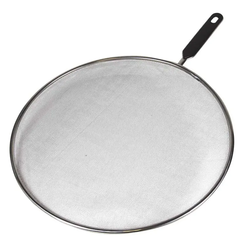 Avanti Stainless Steel Splatter Screen – 33 Cm, Heat-Resistant Black Handle 1