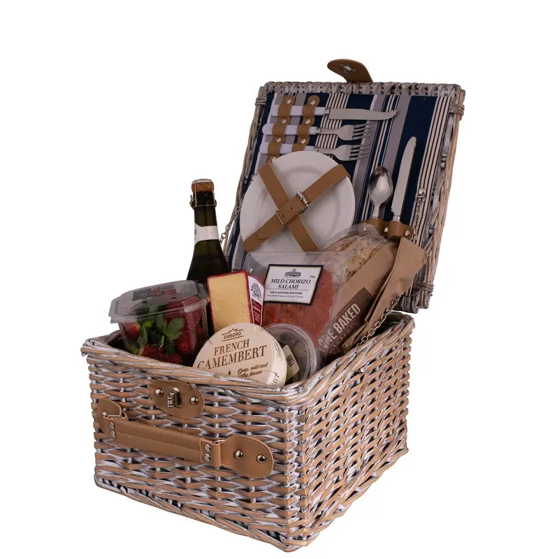 Avanti Two-Person Picnic Basket – Hampton Style Woven Carry Set 1