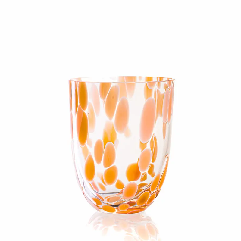 Big Confetti Tumbler Set – Six 200 Ml Glass Drinkware Pieces In Soft Peach 1