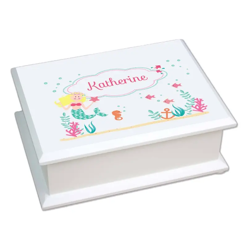 Blonde Mermaid Lift-Top Jewelry Storage 1
