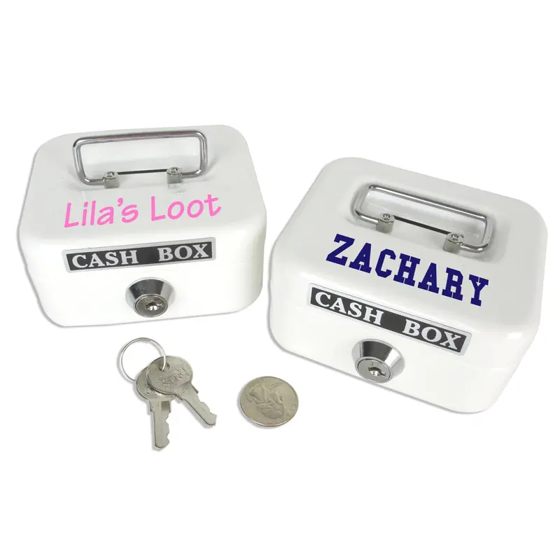 Compact White Cash Storage Box 1