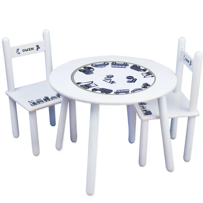 Custom Transportation-Themed Kids Table And Chair Set 1