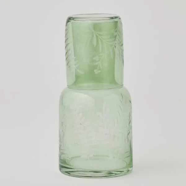 Florian Green Glass Carafe Set – 770Ml Serving Set With Matching Tumblers 1