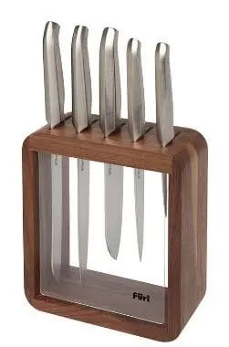 Furi Pro Vault 6-Piece Knife Block Set – Chef, Paring, Utility, Santoku, Bread & Shear Knives 1