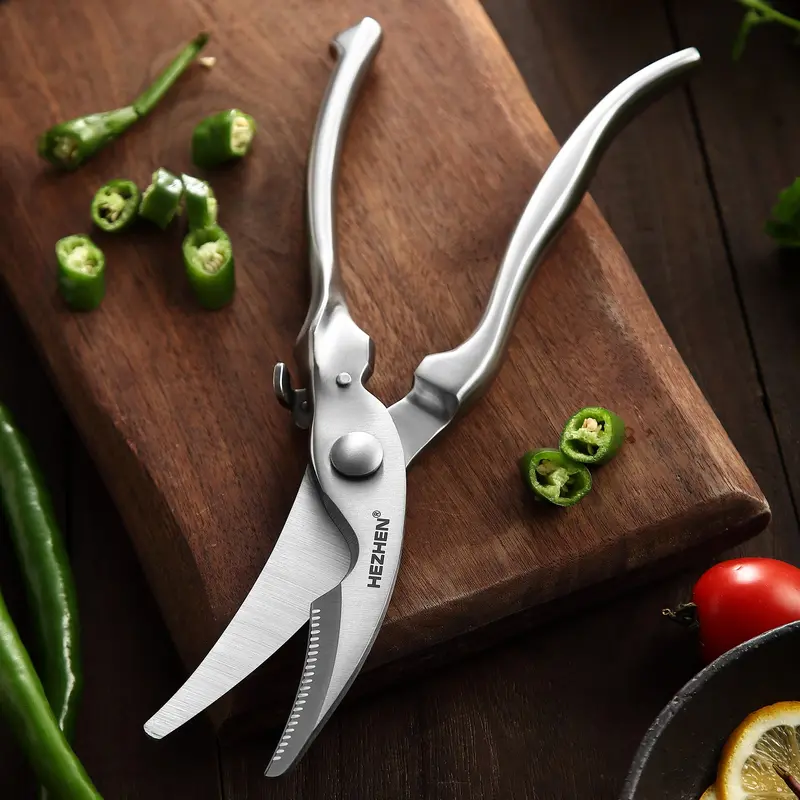 Hezhen Heavy-Duty Poultry Shears – Locking Stainless Steel With Ergonomic Grip 1