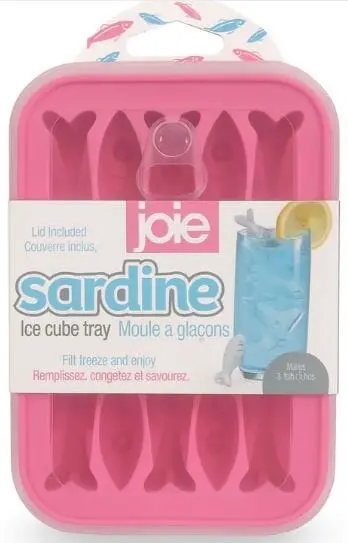 Joie Sardine-Shaped Silicone Ice Cube Tray – Novelty Freezer Mold For Cocktails Or Juice 1