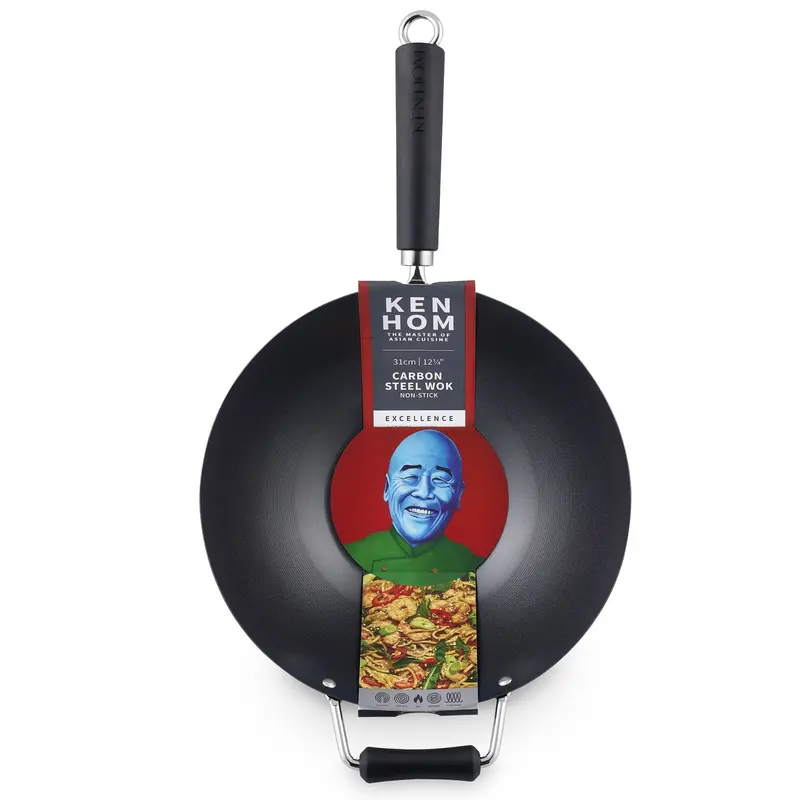 Ken Hom Excellence Non-Stick Wok – 31 Cm Compact Carbon Steel Design 1