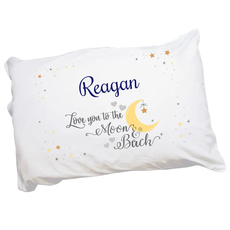 'Love You To The Moon And Back' Personalized Pillowcase – Soft Cotton Gift 1