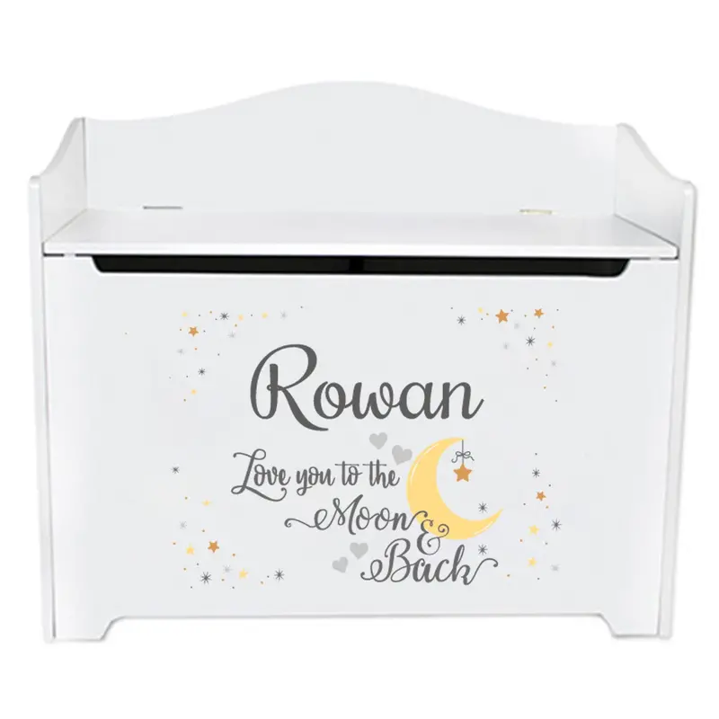 'Love You To The Moon And Back' Personalized Toy Storage Bench 1