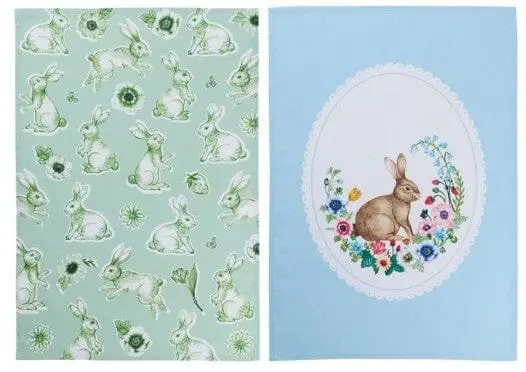 Maxwell & Williams Clover & Cottontail Cotton Tea Towels – Pack Of 2, 50 X 70 Cm 1