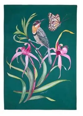 Maxwell & Williams Eloise Short Tea Towel (50X70Cm) – Spinebill Honeyeater Design 1