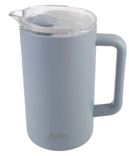 Oasis Triple-Wall Insulated Ceramic-Lined Water Pitcher – 1.5L, Hazy Blue 1