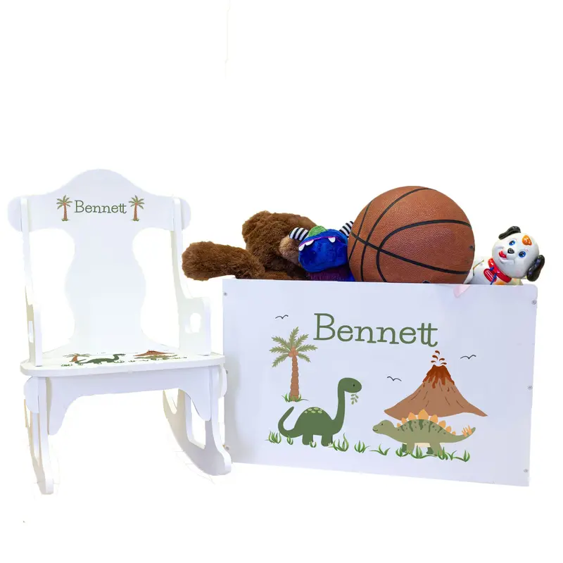 Personalized Rock & Play Gift Set Featuring Green Dinosaur Theme 1