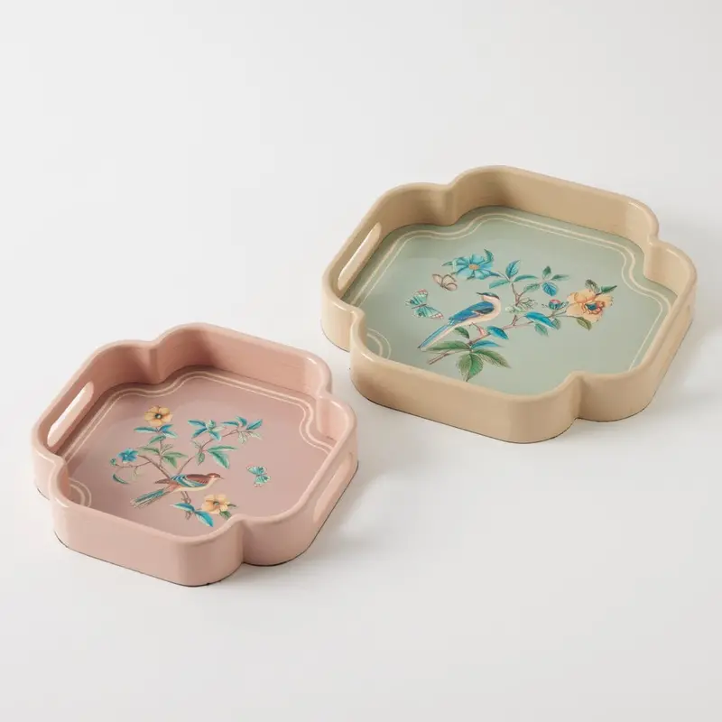 Pilbeam Harmony Bird Motif Trays (Set Of 2) 1