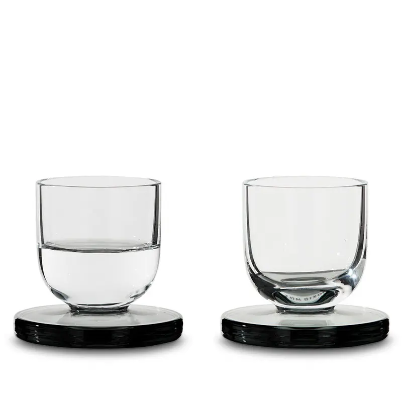 Puck Set Of Four Smoke-Tinted Shot Glasses – 6.5Cm Cube Design 1