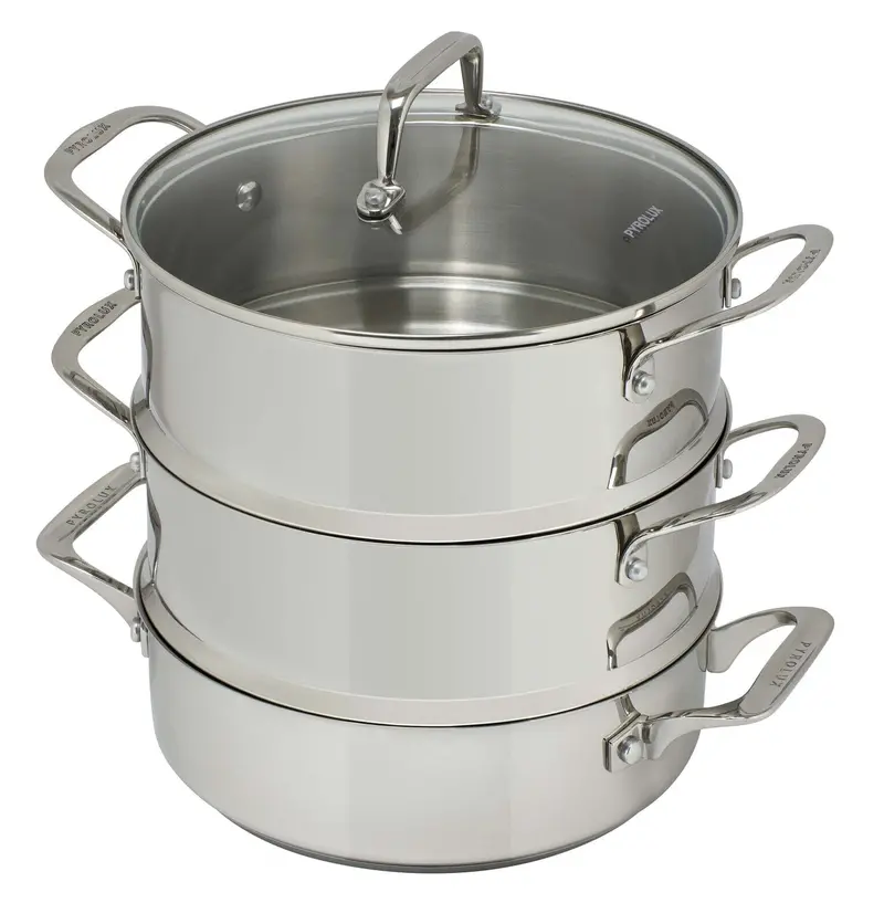 Pyrosteel 3-Tier Stainless Steel Steamer Set (24 Cm) 1