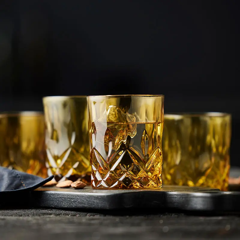 Sorrento Whisky Tumbler Set – 4 X 320Ml Amber Glass 1